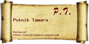 Putnik Tamara névjegykártya